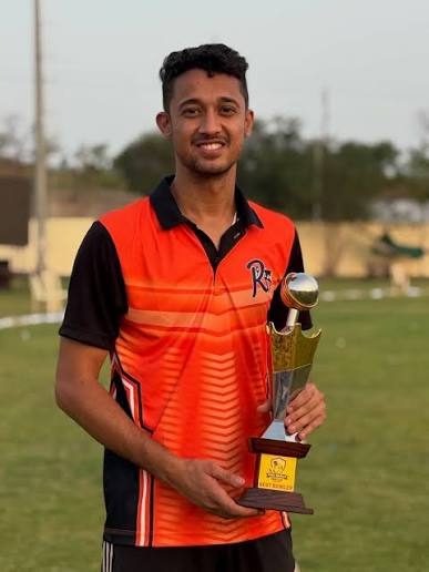 Best Bowler award winner at a SuperCounty weekend cricket match day in Chennai